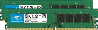 Crucial 16GB Kit (8GBx2) DDR4 2400 MT/s (PC4-19200) CL17 SR x8 Unbuffered DIMM 288pin Single Ranked 