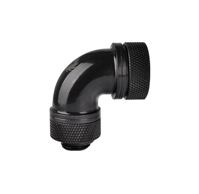 Thermaltake G1/4 外径5/8インチ（16mm）PETGチューブ用 90度コンプレションフィッティング ブラック Pacific G1/4 PETG Tube 90-Degree com