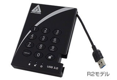 Apricorn Aegis Padlock USB 3.0 暗号化セキュリティ SSDモデルのポータブルストレージ 1TB｜A25-3PL256-S1000(R2)|暗号化 | セキュリティ|外付け