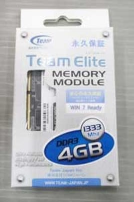 Team 4GB(4GBx1) DDR3 1333MHz(PC3-10600) SO-DIMM｜TSD34096M1333C9-E|ノート用メモリ(SODIMM)|メモリー