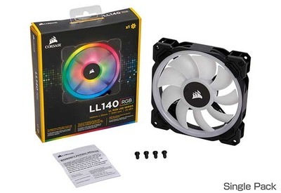 Corsair LL140 RGB Single Pack 140mm径ファン LL140 RGBシリーズ増設用｜CO-9050073-WW|ケースファン|クーラー/ヒートシンク/冷却/ファン/水冷