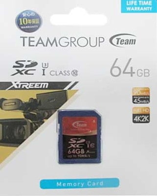 Team SDXCカード UHS-I U3 64GB｜XC064GUHS03TG|SDカード | microSDカード|フラッシュメモリ