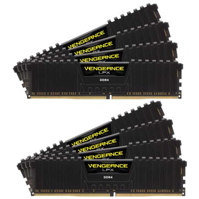 Corsair 128GB(16GBx8) DDR4 2933MHz(PC4-23400) 288 DIMM Unbuffered 16-18-18-36 Vengeance LPX Black He