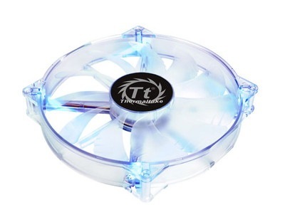 【アウトレット特価・新品】Thermaltake Pure 20 LED/Fan/200mm/800rpm/Black/LED Blue (CL-F016-PL20BU-A)|ケースファン|クーラー/