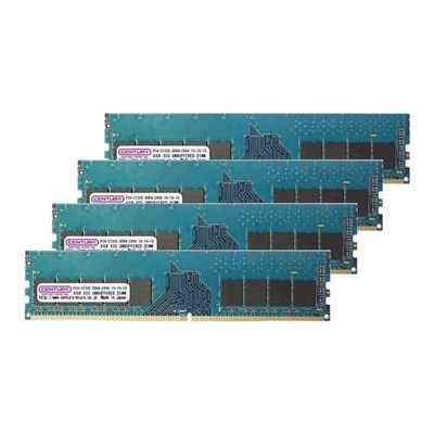CENTURY MICRO 32GB(8GBx4) DDR4 2666Mhz(PC4-21300) ECC LongDIMM 288pin 1rank｜CK8GX4-D4UE2666H|デスクトップ用