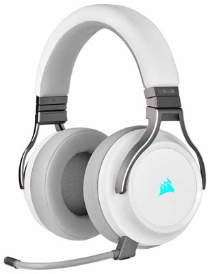 Corsair VIRTUOSO RGB WIRELESS -White- ワイヤレスゲーミングヘッドセット ホワイト｜CA-9011186-AP|ヘッドセット|オーディオ/スピーカー/ヘッドホン/マ