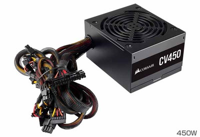 Corsair CV450 450W 奥行125mmコンパクト設計 電源ユニット｜CP-9020209-JP|500W クラス 以下|電源ユニット