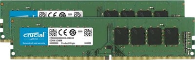 Crucial 64GB(32GBx2) DDR4 2666MHz(PC4-21300) CL19 DR x8 Unbuffered DIMM 288pin｜CT2K32G4DFD8266|デスクトッ