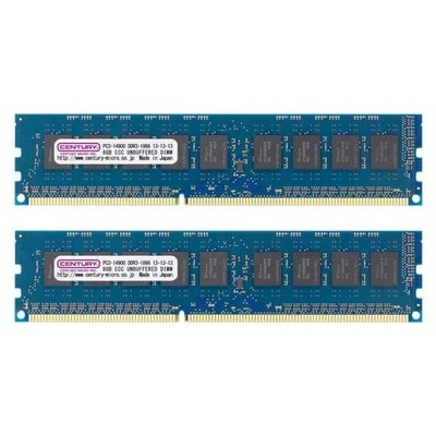CenturyMicro 8GB(4GBx2) DDR3 1866Mhz(PC3-14900) ECC LongDIMM 240pin 1rank｜CK4GX2-D3UE1866H|サプライ/オプショ