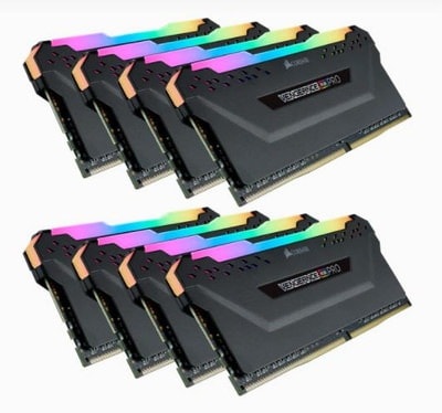 Corsair 256GB(32GBx8) DDR4-3200MHz(PC4-25600) デスクトップPC用 メモリ VENGEANCE RGB PRO シリーズ｜CMW256GX4M8E3200C