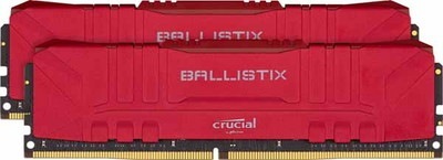 Crucial 32GB(16GBx2) DDR4 3200MHz (PC4-25600) 16-18-18-36 Ballistix Red CL16 Unbuffered DIMM 288pin 