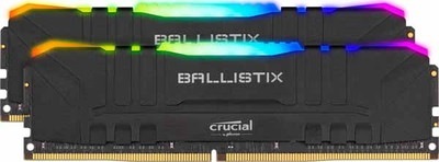 Crucial 64GB(32GBx2) DDR4 3200MHz (PC4-25600) 16-18-18-36 Ballistix Black RGB CL16 Unbuffered DIMM 2