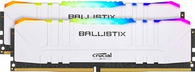 Crucial 32GB(16GBx2) DDR4 3000MHz (PC4-24000) 15-16-16-35 Ballistix White RGB CL15 Unbuffered DIMM 2