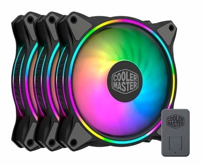 Cooler Master MasterFan MF120 Halo 3 in 1 ファン×3 アドレアブルRGBコントローラー×1セット ブラック｜MFL-B2DN-183PA-R1|ケースファン|