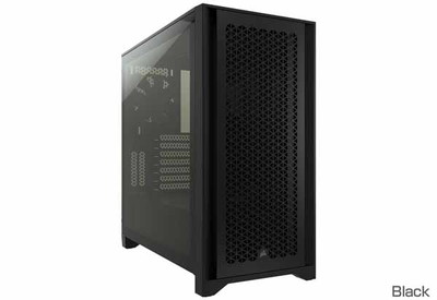 Corsair 4000D Airflow Tempered Glass -Black- ケーブルルートシステム採用 ミドルタワー型PCケース｜CC-9011200-WW|Extended ATX|P