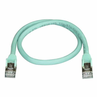 StarTech カテゴリ6A対応LANケーブル(0.5m/アクア)Cat6A STPケーブル ツメ折れ防止カバー付き｜6ASPAT50CMAQ|ネットワーク系|ケーブル/コネクタ/変換・延長アダプタ