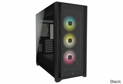 Corsair iCUE 5000X RGB Tempered Glass -Black- 4面強化ガラスパネル ミドルタワー型PCケース ブラック｜CC-9011212-WW|Extended AT