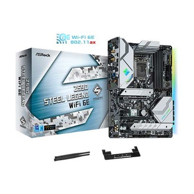 ASRock Z590 Steel Legend WiFi 6E Intel第11世代Coreプロセッサー対応 Z590チップセット搭載ATXマザーボード|LGA1200(Intel)|マザーボード