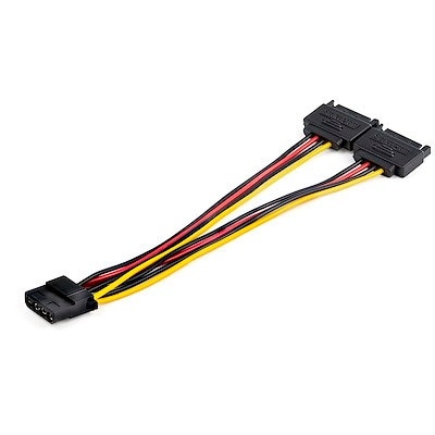 StarTech ペリフェラル電源-2x SATA電源 Y字分岐ケーブル ケーブル長さ15cm 4ピン(メス)-2x 15ピン(オス)｜DSATPMOLP4|PC内部パーツ系|ケーブル/コネクタ/変換