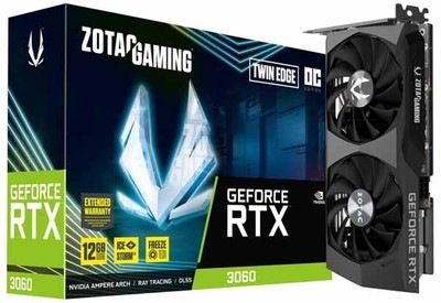 ZOTAC GAMING GeForce RTX 3060 Twin Edge OC オリジナルクーラー「IceStorm 2.0」装備 オーバークロック仕様のグラフィックボード｜ZTRTX3060T