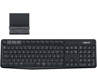 ロジクール マルチデバイス ワイヤレス キーボード&スタンド セットモデル ブラック / ダークグレー｜K375S|ワイヤレスキーボード|キーボード
