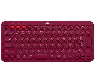 ロジクール K380 マルチデバイス Bluetooth キーボード レッド｜K380RD|ワイヤレスキーボード|キーボード