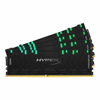 Kingston 64GB(16GBx4) DDR4 3600MHz (PC4-28800) CL17 DIMM (Kit of 4) XMP HyperX Predator RGB｜HX436C17