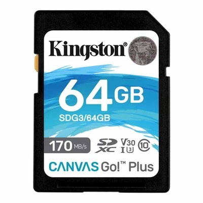 Kingston 64GB SDXC Canvas Go Plus SDメモリカード 170R C10 UHS-I U3 V30｜SDG3/64GB|SDカード | microSDカード|フラッシュメ