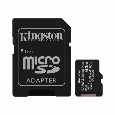 Kingston 64GB microSDXC Canvas Select Plus microSDメモリカード 100R A1 C10 Card x 2Pack + SDアダプタ｜SDCS2/64G