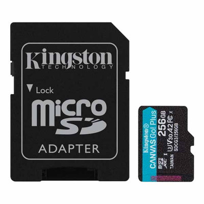 Kingston 256GB microSDXC Canvas Go! Plus microSDメモリカード 170R A2 U3 V30 Card + SDアダプタ｜SDCG3/256GB|SDカー