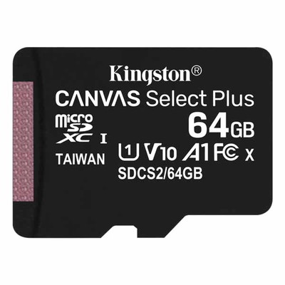 Kingston 64GB Canvas Select Plus microSDXCカード Class10 UHS-1 U1 V10 SDアダプタ無し｜SDCS2/64GBSP|SDカード | mic