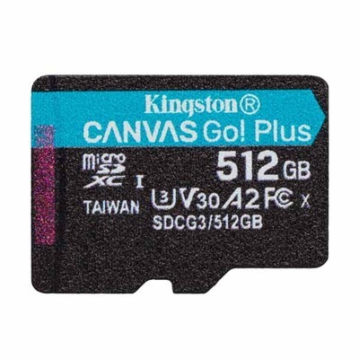 Kingston 512GB Canvas Go Plus microSDXCメモリーカード 170R A2 U3 V30 SDアダプター無し｜SDCG3/512GBSP|SDカード | microS