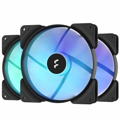Fractal Design Aspect 14 RGB PWM Black Frame 3-Pack デイジーチェーン接続対応 ARGB 140mmｘ3 PWMケースファン ブラック｜FD-F-AS