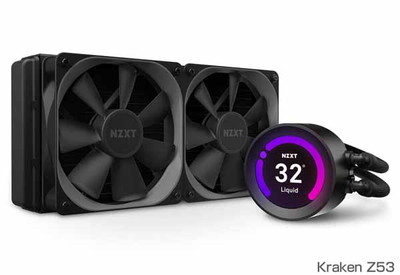 NZXT KRAKEN Z53 水冷システム [120mm・ファン2基] 液晶パネル搭載 水冷一体型CPUクーラー｜RL-KRZ53-01|水冷パーツ|クーラー/ヒートシンク/冷却/ファン/水冷