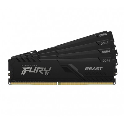 Kingston 128GB(32GBx4) DDR4 2666MHz (PC4-21300) CL16 DIMM FURY Beast ブラック｜KF426C16BBK4/128|デスクトップ用メモ