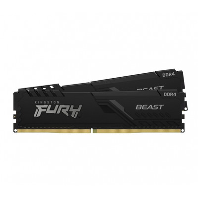 Kingston 32GB(16GBx2) DDR4 3200MHz (PC4-25600) CL16 DIMM 1Gx8 FURY Beast ブラック｜KF432C16BB1K2/32|デスクトッ