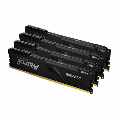 Kingston 128GB(32GBx4) DDR4 3600MHz CL18 DIMM FURY Beast ブラック｜KF436C18BBK4/128|デスクトップ用メモリ(DIMM)|メモリー