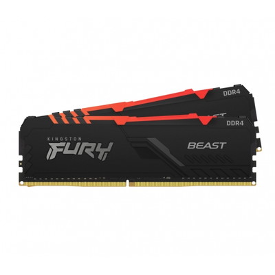 Kingston 64GB(32GBx2) DDR4 3200MHz (PC4-25600) CL16 DIMM FURY Beast RGB｜KF432C16BBAK2/64|デスクトップ用メモリ(