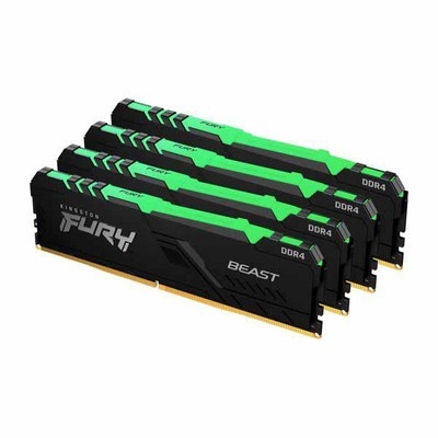 Kingston 64GB(16GBx4) DDR4 3600MHz (PC4-28800) CL18 DIMM FURY Beast RGB｜KF436C18BBAK4/64|デスクトップ用メモリ(