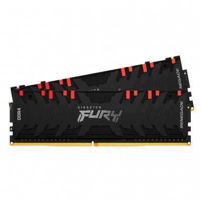 Kingston 32GB(16GBx2) DDR4 3200MHz (PC4-25600) CL16 DIMM 1Gx8 FURY Renegade RGB｜KF432C16RB1AK2/32|デス