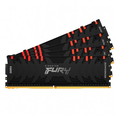 Kingston 128GB(32GBx4) DDR4 3200MHz (PC4-25600) CL16 DIMM FURY Renegade RGB｜KF432C16RBAK4/128|デスクトップ