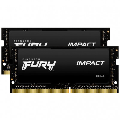 Kingston 64GB(32GBx2) DDR4 2666MHz (PC4-21300) CL16 SODIMM FURY Impact｜KF426S16IBK2/64|ノート用メモリ(SODIM