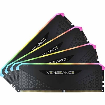Corsair 64GB(16GBx4) DDR4 3200MHz (PC4-25600) 16-20-20-38 UDIMM VENGEANCE RGB RS 1.35V for AMD Ryzen