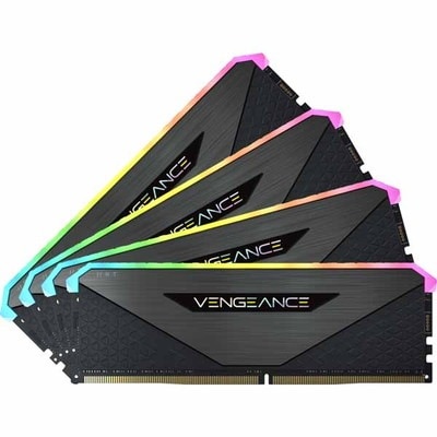 Corsair 128GB(32GBx4) DDR4 3600MHz (PC4-28800) 18-22-22-42 UDIMM VENGEANCE RGB RT ブラック 1.35V for AMD