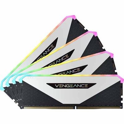 Corsair 64GB(16GBx4) DDR4 3200MHz (PC4-25600) 16-20-20-38 UDIMM VENGEANCE RGB RT ホワイト 1.35V for AMD 