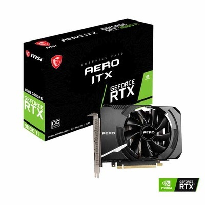 MSI GeForce RTX 3060 Ti AERO ITX 8G OC LHR 小型のオリジナルクーラーを採用したグラフィックスカード|NVIDIA|ビデオカード