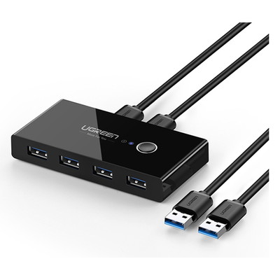 UGREEN USB2.0 PC切替器 USB機器 4台 / PC 2台 ブラック｜30767|KVMスイッチ|KVM・エクステンダー