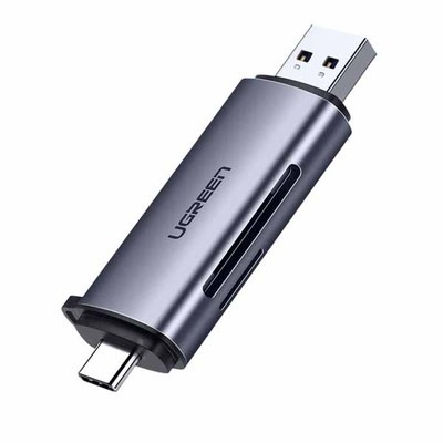 UGREEN USB-C 3.1 / USB-A 3.0 to TF/SD 対応カードリーダー グレー｜50706|カードリーダー|フラッシュメモリ
