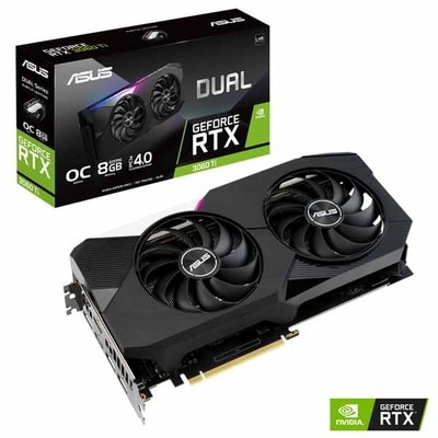 ASUS Dual GeForce RTX 3060 Ti V2 OC エディション8GB GDDR6 (LHR版) Axial-techファン搭載 グラフィックスボード｜DUAL-RTX3060TI
