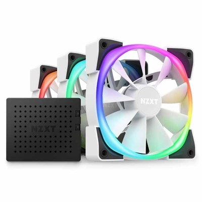 NZXT Aer RGB 2 120mmファン×3 コントローラー付属モデル マットホワイト｜HF-2812C-TW|ケースファン|クーラー/ヒートシンク/冷却/ファン/水冷